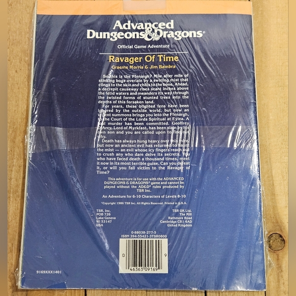 FACTORY SEALED - 1986 ADVANCED DUNGEONS AND DRAGONS - RAVAGER OF TIME -AD&D TSR - Picture 6 of 9